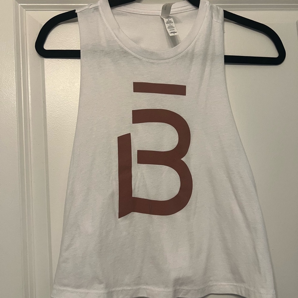 Barre3 white/rose gold tank top